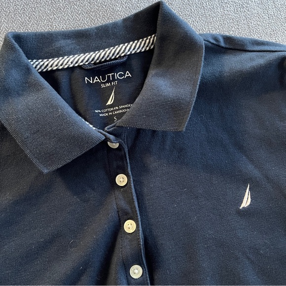 NAUTICA JEANS Women's Short-Sleeve Polo Shirt Night Sky - Picture 3 of 5